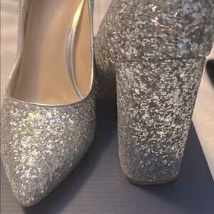 Crown & Ivy Silver Glitter Heels